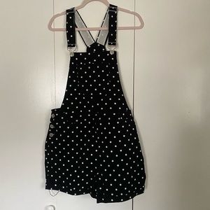 polka dot overall shorts / us 14 / $10